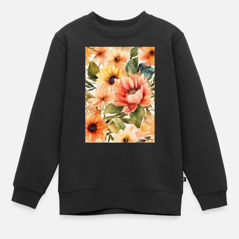 Fleur - Sweat Premium enfant bio - noir
