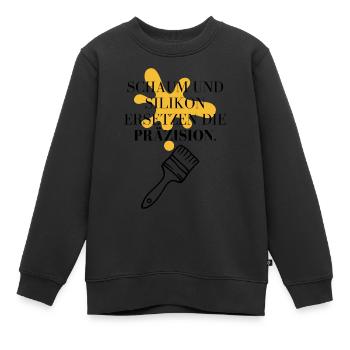 Schaum und Silikon ersetzen die Präzision! - Kinder Premium Organic Sweatshirt - Schwarz - Vorne - AI Model Kid Female (0cm)