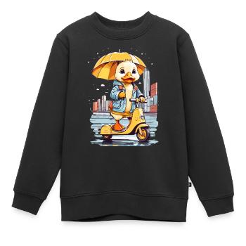 Canard au rouleau - Sweat Premium enfant bio - noir - Devant - AI Model Kid Female (0cm)
