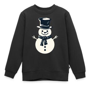 Fröhliche Schneemann-Magie - Kinder Premium Organic Sweatshirt - Schwarz - Vorne - AI Model Kid Female (0cm)