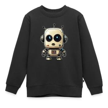Roboter - Kinder Premium Organic Sweatshirt - Schwarz - Vorne - AI Model Kid Female (0cm)