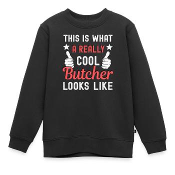 Boucher Boucher - Sweat Premium enfant bio - noir - Devant - AI Model Kid Female (0cm)