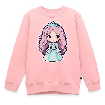 Niedliche Prinzessin rosa Haar Tiara blaues Kleid - Kinder Premium Organic Sweatshirt - Rosa - Vorne - AI Model Kid Female (0cm)