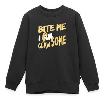 Mords-moi, je suis Griffe-un chat mordant - Sweat Premium enfant bio - noir - Devant - AI Model Kid Female (0cm)