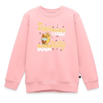 Pfoten-itiv Boba-tastische beißende Boba-Katze - Kinder Premium Organic Sweatshirt - Rosa - Vorne - AI Model Kid Female (0cm)