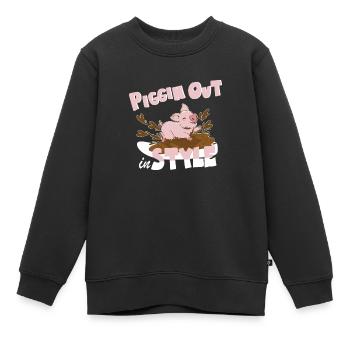 Piggin' Out mit Stil Liebe zur Haustierzucht - Kinder Premium Organic Sweatshirt - Schwarz - Vorne - AI Model Kid Female (0cm)
