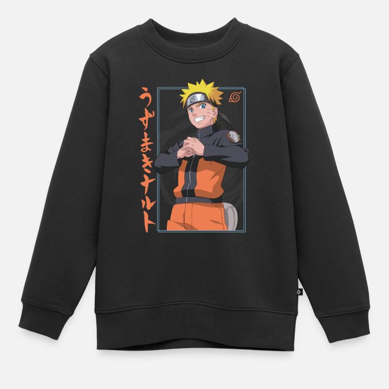 Naruto Shippuden Design Mit Schriftzeichen - Kinder Premium Organic Sweatshirt - Schwarz