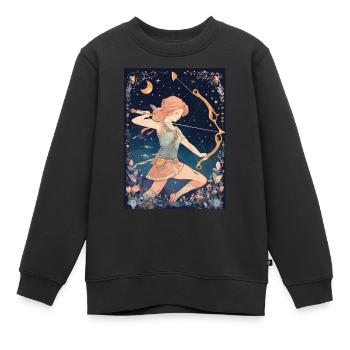 Sternzeichen Schütze - Kinder Premium Organic Sweatshirt - Schwarz - Vorne - AI Model Kid Female (0cm)