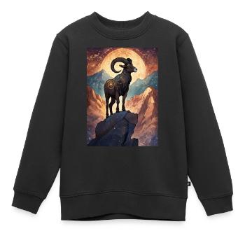 Sternzeichen Steinbock - Kinder Premium Organic Sweatshirt - Schwarz - Vorne - AI Model Kid Female (0cm)