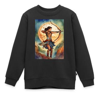 Sternzeichen Schütze - Kinder Premium Organic Sweatshirt - Schwarz - Vorne - AI Model Kid Female (0cm)