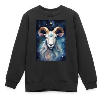 Sternzeichen Steinbock02 - Kinder Premium Organic Sweatshirt - Schwarz - Vorne - AI Model Kid Female (0cm)