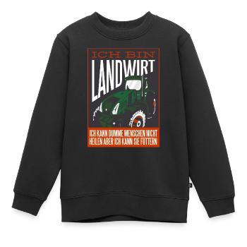 Ich bin Landwirt Bauern Demo Landwirtschaft - Kinder Premium Organic Sweatshirt - Schwarz - Vorne - AI Model Kid Female (0cm)