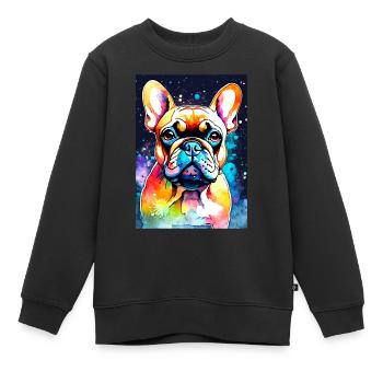 Bulldogge Französische Bulldogge - Kinder Premium Organic Sweatshirt - Schwarz - Vorne - AI Model Kid Female (0cm)