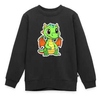 Niedlicher Drache - Kinder Premium Organic Sweatshirt - Schwarz - Vorne - AI Model Kid Female (0cm)