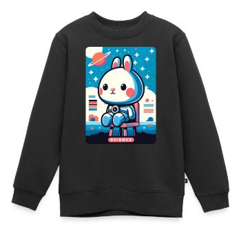 Space Explorer Bunny - Kinder Premium Organic Sweatshirt - Schwarz - Vorne - AI Model Kid Female (0cm)