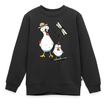 Hühner Schüler Schulbeginn Einschulung Kinder - Kinder Premium Organic Sweatshirt - Schwarz - Vorne - AI Model Kid Female (0cm)
