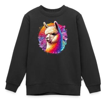 Alpaga - Sweat Premium enfant bio - noir - Devant - AI Model Kid Female (0cm)