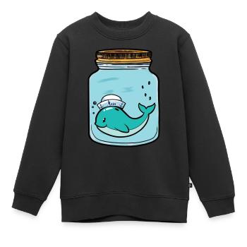 Wal Fische Fisch Aquarium Zoologie Zootiere - Kinder Premium Organic Sweatshirt - Schwarz - Vorne - AI Model Kid Female (0cm)