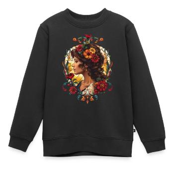 Jugendstil Art Art Nouveau - Kinder Premium Organic Sweatshirt - Schwarz - Vorne - AI Model Kid Female (0cm)