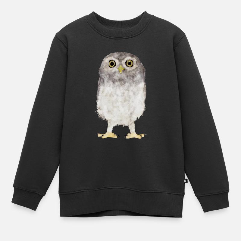 Eule - Kinder Premium Organic Sweatshirt - Schwarz