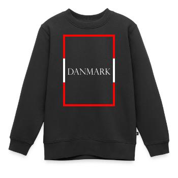 Danemark Danemark, Lettrage de déclaration avec drapeau - Sweat Premium enfant bio - noir - Devant - AI Model Kid Female (0cm)