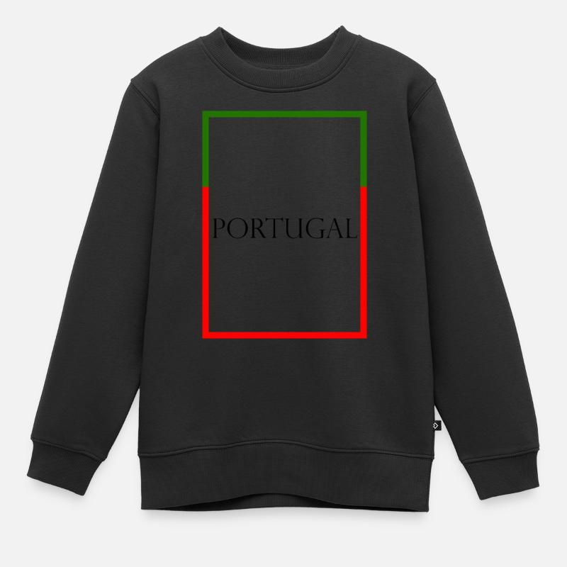 Portugal - Lettrage de déclaration avec drapeau - Sweat Premium enfant bio - noir