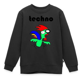 techno henne - Kinder Premium Organic Sweatshirt - Schwarz - Vorne - AI Model Kid Female (0cm)