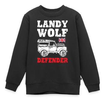 Landy Wolf Défenseur - Sweat Premium enfant bio - noir - Devant - AI Model Kid Female (0cm)