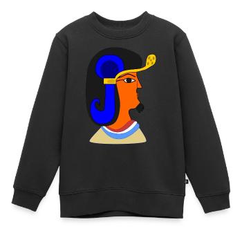 Ägyptisches männliches Porträt - Kinder Premium Organic Sweatshirt - Schwarz - Vorne - AI Model Kid Female (0cm)