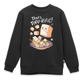 Tofu Lustiges - Kinder Premium Organic Sweatshirt - Schwarz - Vorne - AI Model Kid Female (0cm)