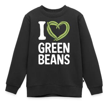 Grüne Bohnen - Kinder Premium Organic Sweatshirt - Schwarz - Vorne - AI Model Kid Female (0cm)