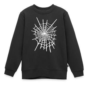 Spinnennetz Kostüm Halloween Karneval Fasching - Kinder Premium Organic Sweatshirt - Schwarz - Vorne - AI Model Kid Female (0cm)