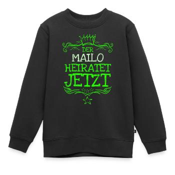 Cadeau pour Mailo - Sweat Premium enfant bio - noir - Devant - AI Model Kid Female (0cm)