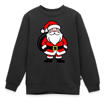Weihnachtsmann, santa claus figure Święty Mikołaj - Sweat Premium enfant bio - noir - Devant - AI Model Kid Female (0cm)