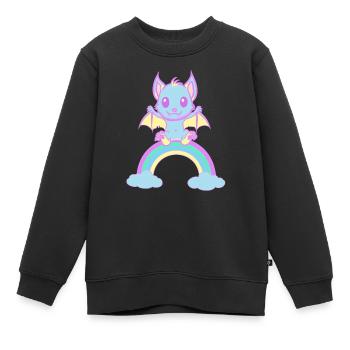 cute bat bats - Kids Premium Organic Sweatshirt - black - Front - AI Model Kid Female (0cm)
