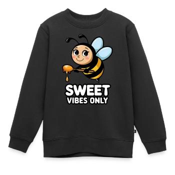 Sweet Vibes uniquement - Sweat Premium enfant bio - noir - Devant - AI Model Kid Female (0cm)