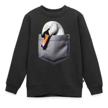 Schwan - Kinder Premium Organic Sweatshirt - Schwarz - Vorne - AI Model Kid Female (0cm)
