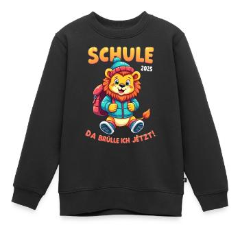 Einschulung 2025 - Mädchen & Junge - Kinder Premium Organic Sweatshirt - Schwarz - Vorne - AI Model Kid Female (0cm)
