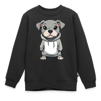 Pit Terrier Dog Funny - Kids Premium Organic Sweatshirt - black - Front - AI Model Kid Female (0cm)