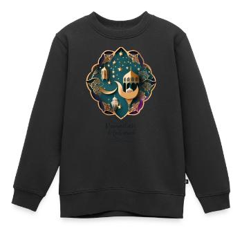 Cadeau du Ramadan Aïd Moubarak Islam Allah Musulman - Sweat Premium enfant bio - noir - Devant - AI Model Kid Female (0cm)