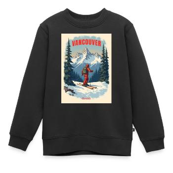 Paysages de montagne de Vancouver - Sweat Premium enfant bio - noir - Devant - AI Model Kid Female (0cm)