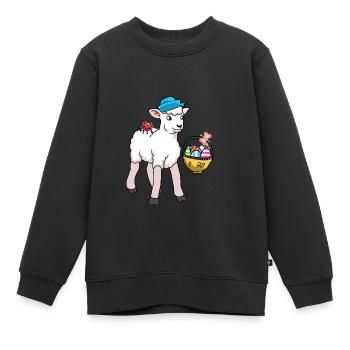 80er 90er Lamm Lämmer Schaf Schafe Ostern - Kinder Premium Organic Sweatshirt - Schwarz - Vorne - AI Model Kid Female (0cm)