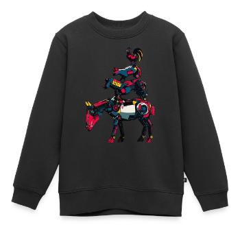 Stadtmusikanten "Comic Robot" - Kinder Premium Organic Sweatshirt - Schwarz - Vorne - AI Model Kid Female (0cm)