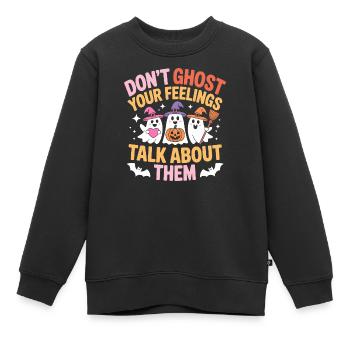 Ne fantômez pas vos sentiments - Sweat Premium enfant bio - noir - Devant - AI Model Kid Female (0cm)