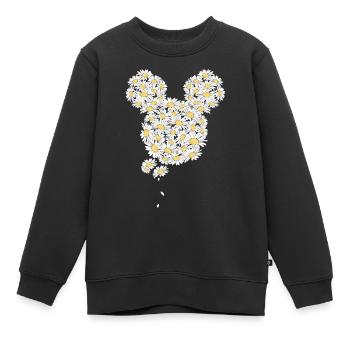 Mickey & Minnie Kopf Aus Gänseblümchen - Kinder Premium Organic Sweatshirt - Schwarz - Vorne - AI Model Kid Female (0cm)