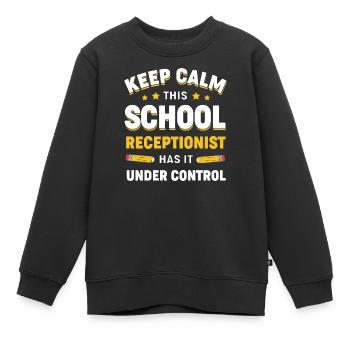 Receptionist School Receptionist - Kids Premium Organic Sweatshirt - black - Front - AI Model Kid Female (0cm)