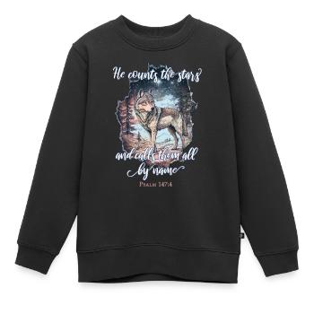 Wolf Christlich - Kinder Premium Organic Sweatshirt - Schwarz - Vorne - AI Model Kid Female (0cm)