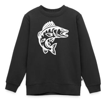 Hecht Fisch - Kinder Premium Organic Sweatshirt - Schwarz - Vorne - AI Model Kid Female (0cm)