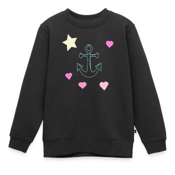 Pastellanker Doodle mit Herzen und Stern - Kinder Premium Organic Sweatshirt - Schwarz - Vorne - AI Model Kid Female (0cm)