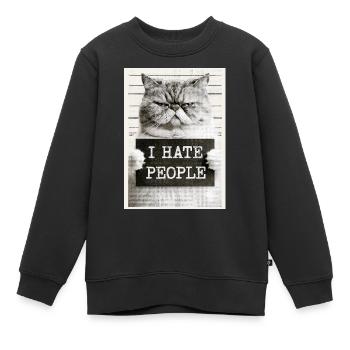 GrimmigerKater I HATE PEOPLE - Kinder Premium Organic Sweatshirt - Schwarz - Vorne - AI Model Kid Female (0cm)
